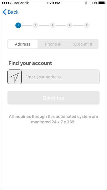 Find your account by address